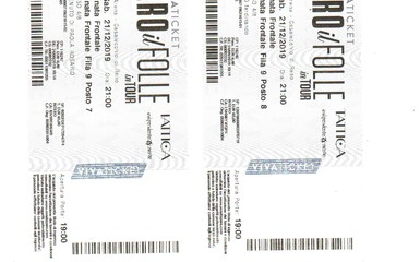 N. 2 biglietti concerto Renato Zero - Bologna N. 2 biglietti concerto Renato Zero - Bologna