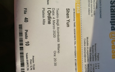 4 biglietti Shen Yun 4 marzo 4 biglietti Shen Yun 4 marzo