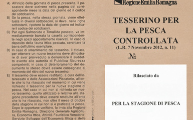 Tesserino per la pesca controllata in Emilia Romagna Tesserino per la pesca controllata in Emilia Romagna