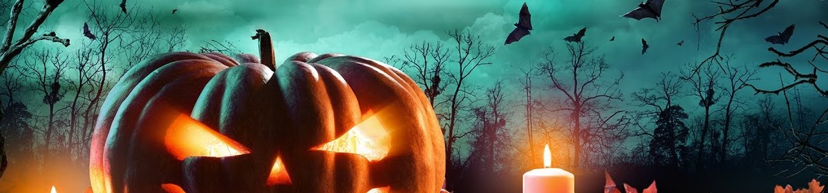 Banner halloween con bambini in umbria