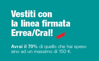 Novità! Approfitta del nuovo contributo su Abbigliamento ERREA' - logo CRAL Novità! Approfitta del nuovo contributo su Abbigliamento ERREA' - logo CRAL