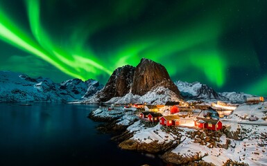 Isole Lofoten, Postale dei Fiordi, Aurora Boreale Bergen Isole Lofoten, Postale dei Fiordi, Aurora Boreale Bergen